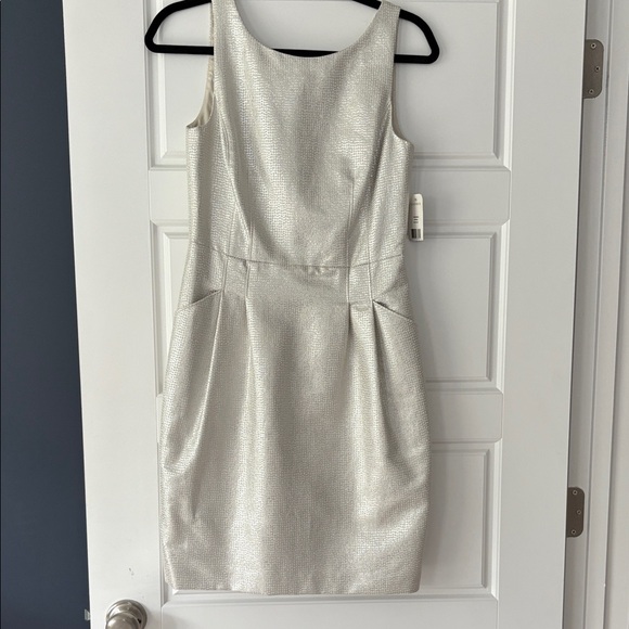 Ralph Lauren Elegant Silver Mini Dress - Picture 1 of 6
